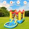 Kids Inflatable Water Slide Castle With Climbing Wall Splash Pool Outdoor Fun